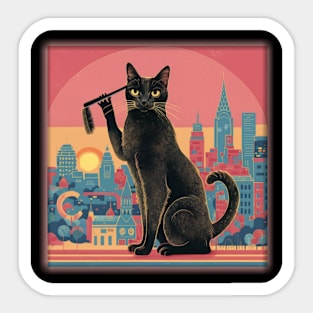 Artistic Black Cat Sticker